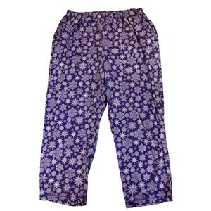 Dreams Co. Women's 1X Purple Snowflake Knit Pajama Pants Lounge Cabincore Cozy